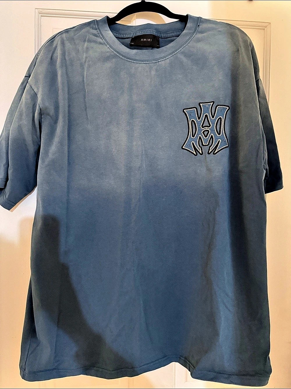 AMIRI Hollywood Oversized Tee Graphic Short Sleeve Tee Blue